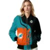 miami dolphins hexagonal pattern aqua black jacket latest model