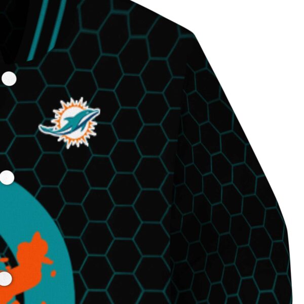 miami dolphins hexagonal pattern aqua black jacket premium grade