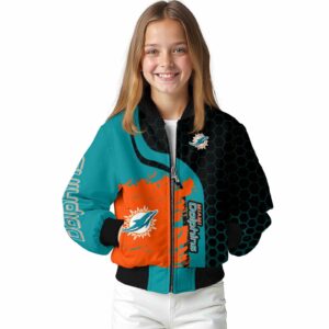 miami dolphins hexagonal pattern aqua black jacket top rated