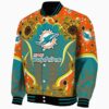 miami dolphins sunflower bloom aqua yellow jacket best selling