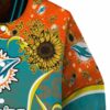 miami dolphins sunflower bloom aqua yellow jacket premium grade