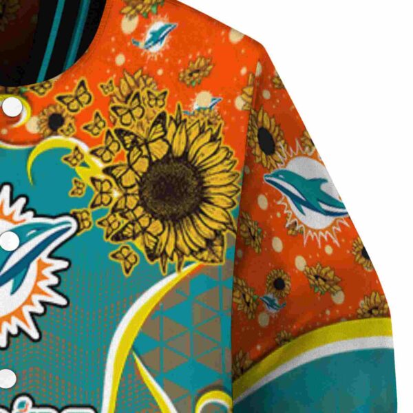 miami dolphins sunflower bloom aqua yellow jacket premium grade