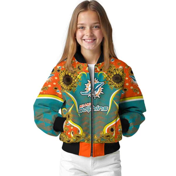 miami dolphins sunflower bloom aqua yellow jacket top rated