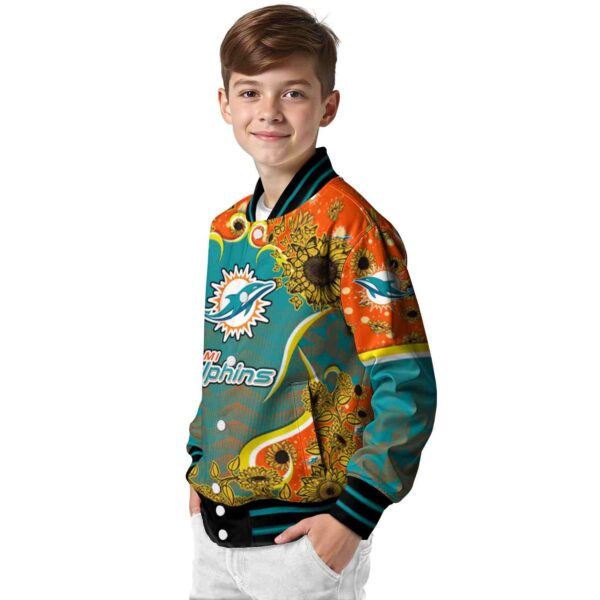 miami dolphins sunflower bloom aqua yellow jacket trendy