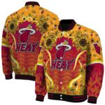 miami heat sunflower bloom red yellow jacket best selling