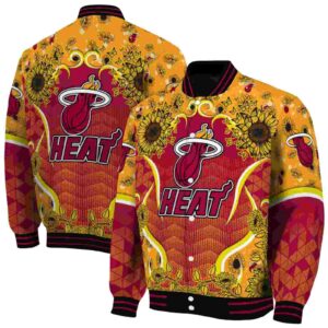 miami heat sunflower bloom red yellow jacket fashion forward