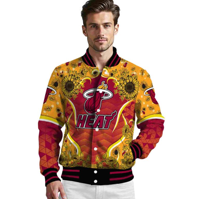 miami heat sunflower bloom red yellow jacket high quality