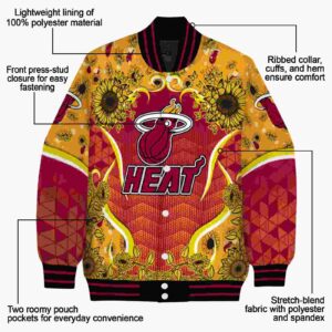 miami heat sunflower bloom red yellow jacket new arrival