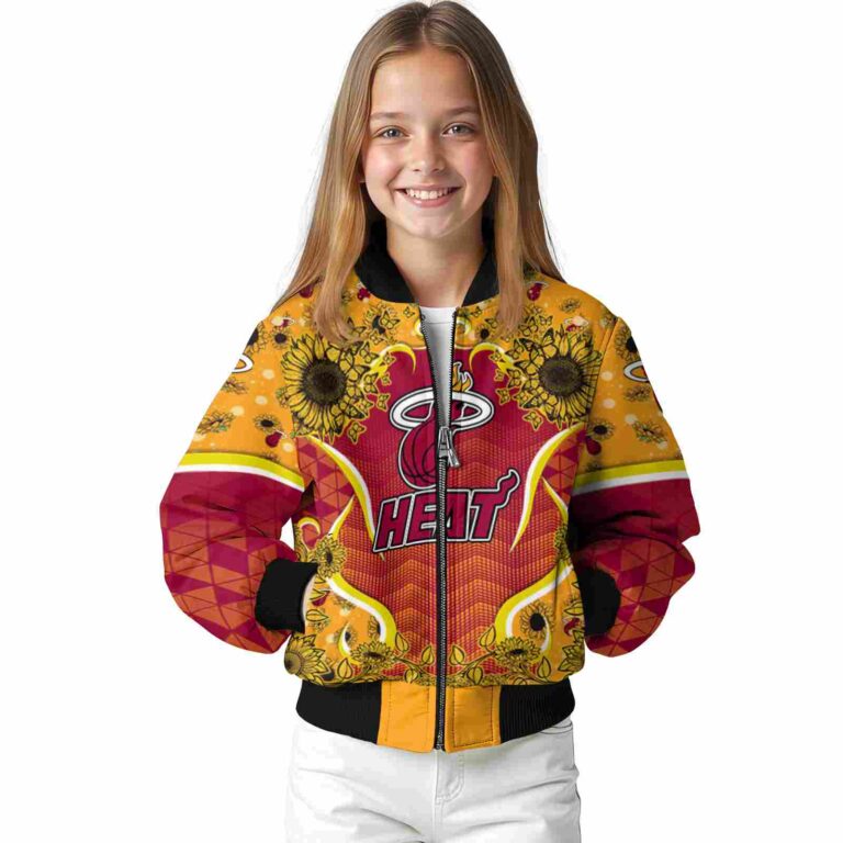 miami heat sunflower bloom red yellow jacket top rated