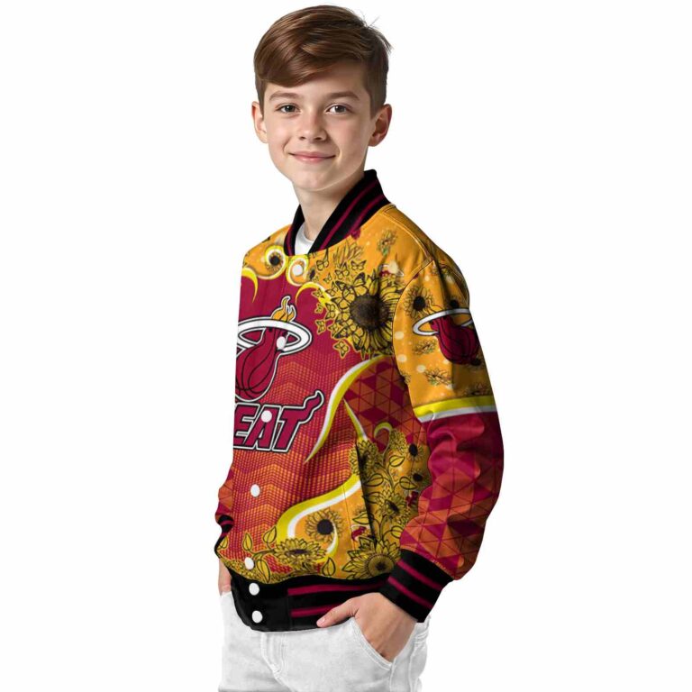 miami heat sunflower bloom red yellow jacket trendy