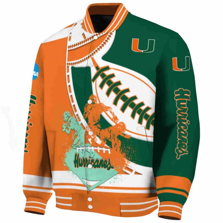 miami hurricanes baseball stitching green white jacket best selling