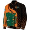 miami hurricanes hexagonal pattern orange black jacket best selling