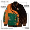 miami hurricanes hexagonal pattern orange black jacket new arrival