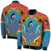 miami marlins sunflower bloom blue yellow jacket fashion forward