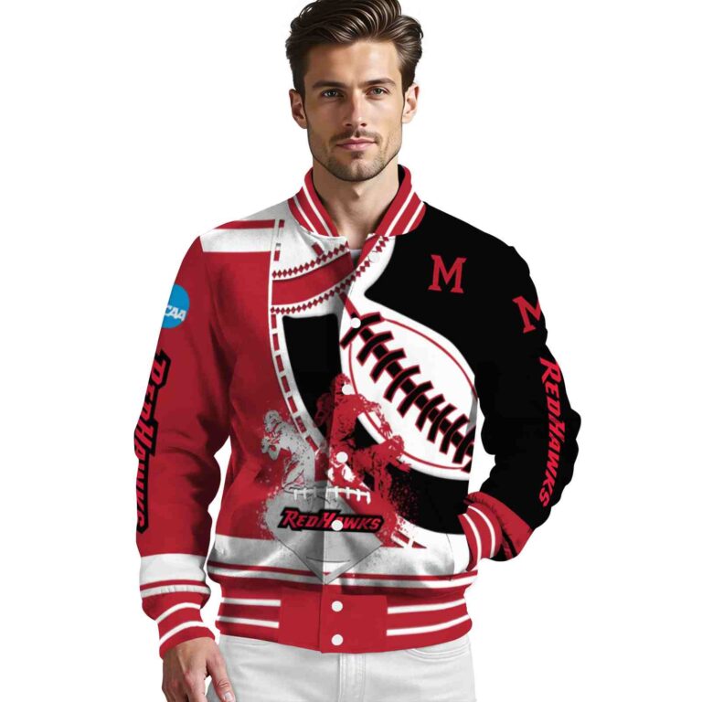 miami redhawks baseball stitching black white jacket high quality