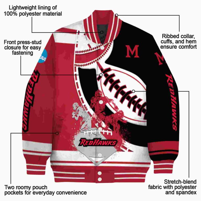 miami redhawks baseball stitching black white jacket new arrival