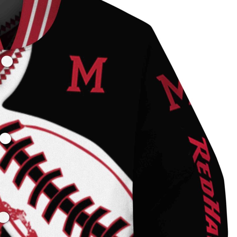 miami redhawks baseball stitching black white jacket premium grade