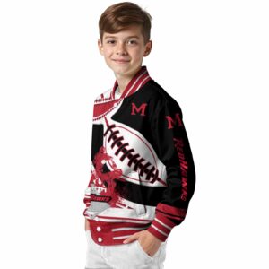 miami redhawks baseball stitching black white jacket trendy