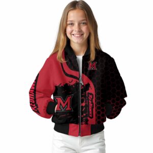 miami redhawks hexagonal pattern red black jacket top rated