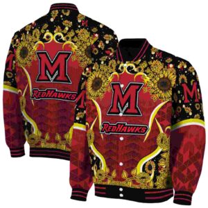 miami redhawks sunflower bloom red yellow jacket fashion forward