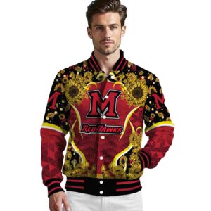 miami redhawks sunflower bloom red yellow jacket high quality