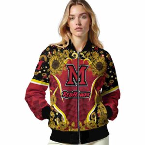 miami redhawks sunflower bloom red yellow jacket latest model