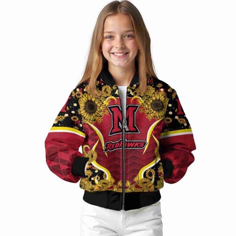 miami redhawks sunflower bloom red yellow jacket top rated
