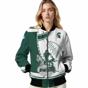 michigan state spartans baseball stitching white jacket latest model