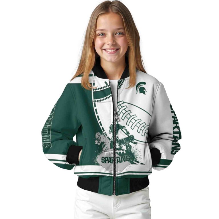 michigan state spartans baseball stitching white jacket top rated