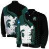 michigan state spartans hexagonal pattern green black jacket fashion forward