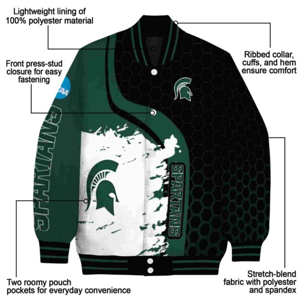 michigan state spartans hexagonal pattern green black jacket new arrival