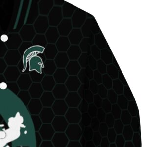 michigan state spartans hexagonal pattern green black jacket premium grade