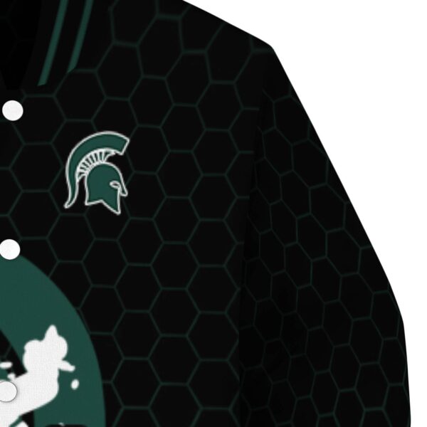 michigan state spartans hexagonal pattern green black jacket premium grade