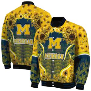 michigan wolverines sunflower bloom blue yellow jacket fashion forward