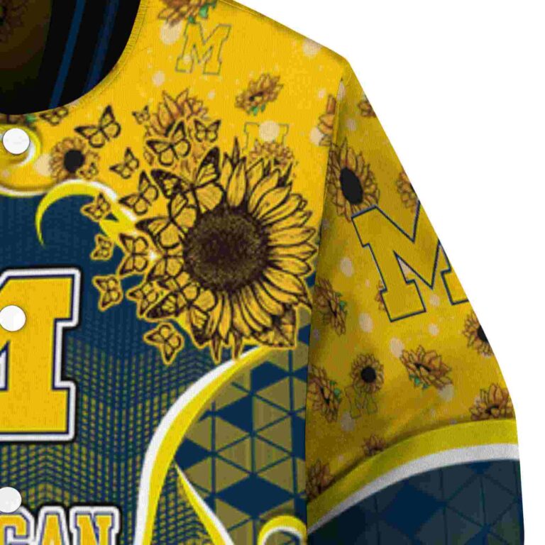 michigan wolverines sunflower bloom blue yellow jacket premium grade