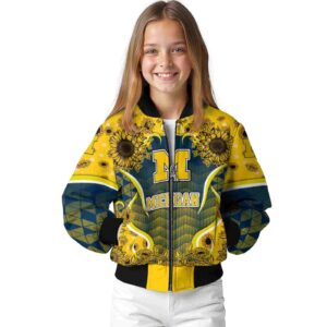 michigan wolverines sunflower bloom blue yellow jacket top rated