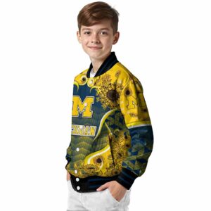 michigan wolverines sunflower bloom blue yellow jacket trendy