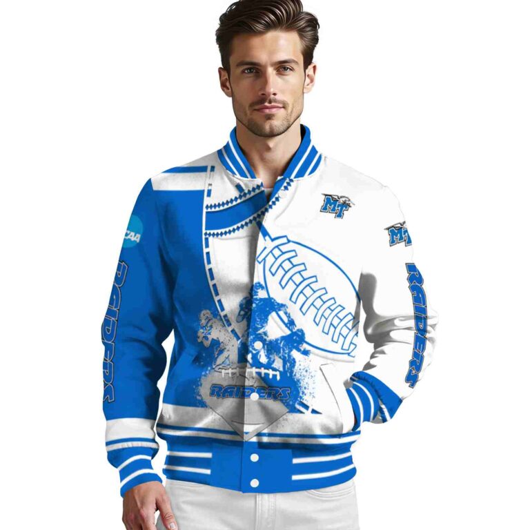 middle tennessee blue raiders baseball stitching white jacket high quality