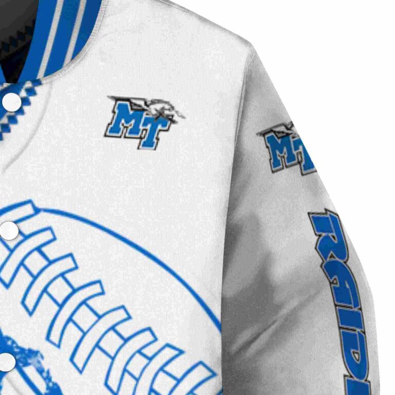 middle tennessee blue raiders baseball stitching white jacket premium grade