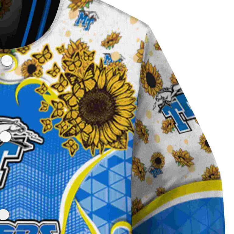 middle tennessee blue raiders sunflower bloom blue yellow jacket premium grade