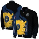 milwaukee brewers hexagonal pattern navy blue black jacket best selling