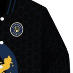 milwaukee brewers hexagonal pattern navy blue black jacket best selling