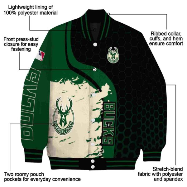 milwaukee bucks hexagonal pattern green black jacket new arrival