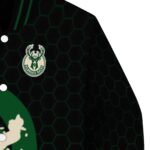 milwaukee bucks hexagonal pattern green black jacket best selling