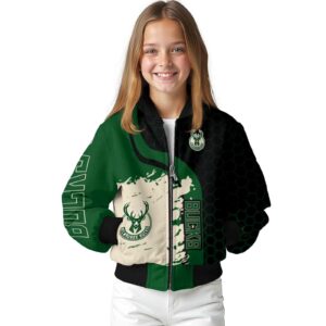 milwaukee bucks hexagonal pattern green black jacket top rated