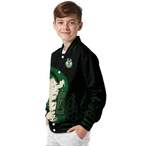 milwaukee bucks hexagonal pattern green black jacket trendy