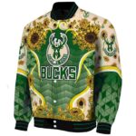 milwaukee bucks sunflower bloom green yellow jacket best selling
