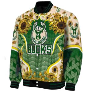 milwaukee bucks sunflower bloom green yellow jacket best selling