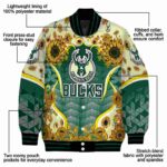 milwaukee bucks sunflower bloom green yellow jacket best selling