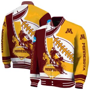 minnesota golden gophers baseball stitching gold white jacket fashion forward